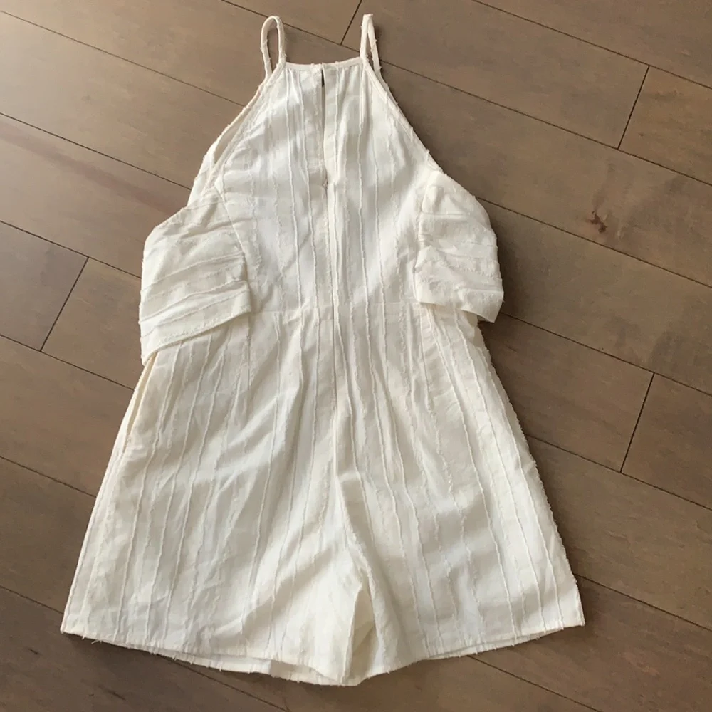 Anthropologie Theo Textured Romper XS White Like New Worn 2 Times - Picture 7 of 7